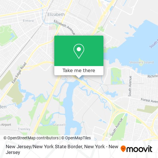 Mapa de New Jersey / New York State Border