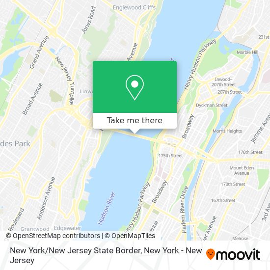 Mapa de New York / New Jersey State Border