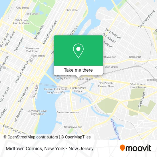 Midtown Comics map