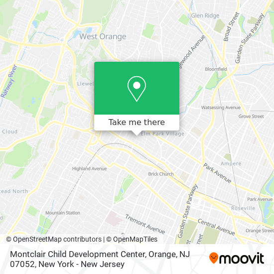 Mapa de Montclair Child Development Center, Orange, NJ 07052