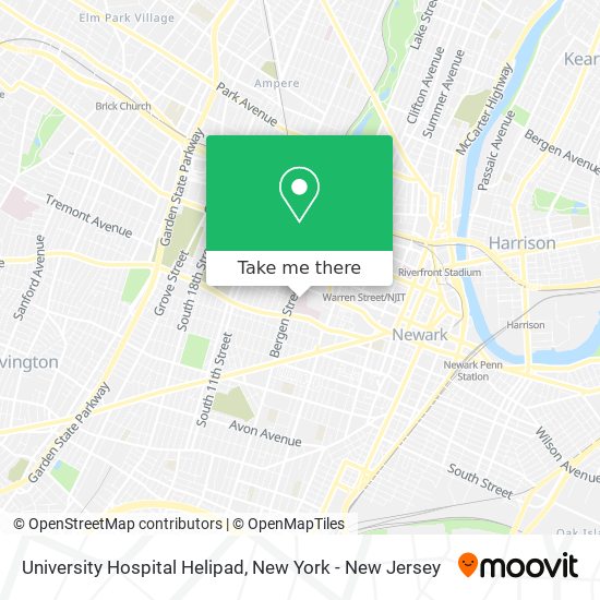 University Hospital Helipad map