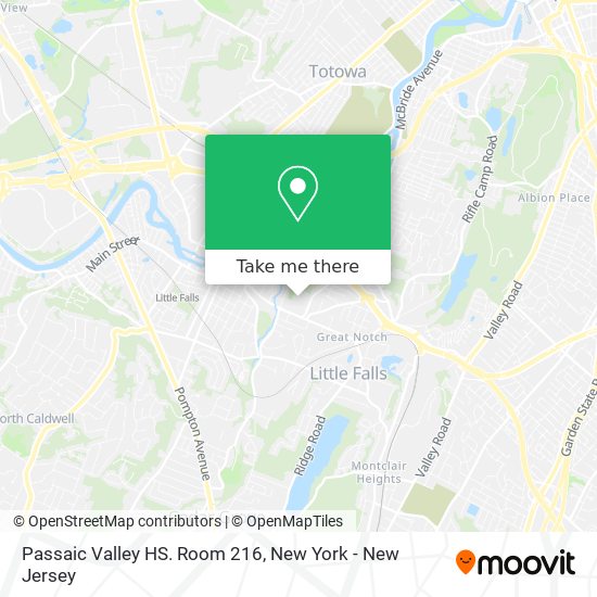 Mapa de Passaic Valley HS.  Room 216
