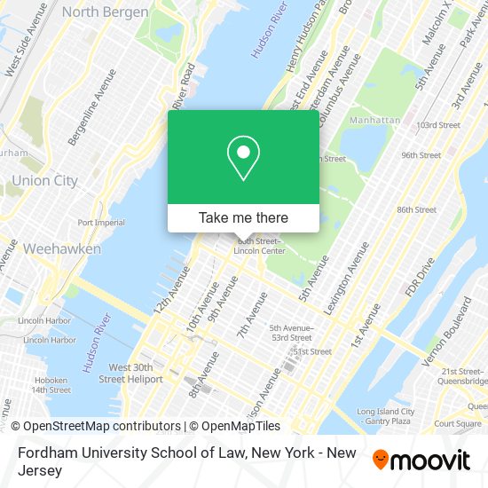 Mapa de Fordham University School of Law