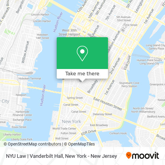 Mapa de NYU Law | Vanderbilt Hall