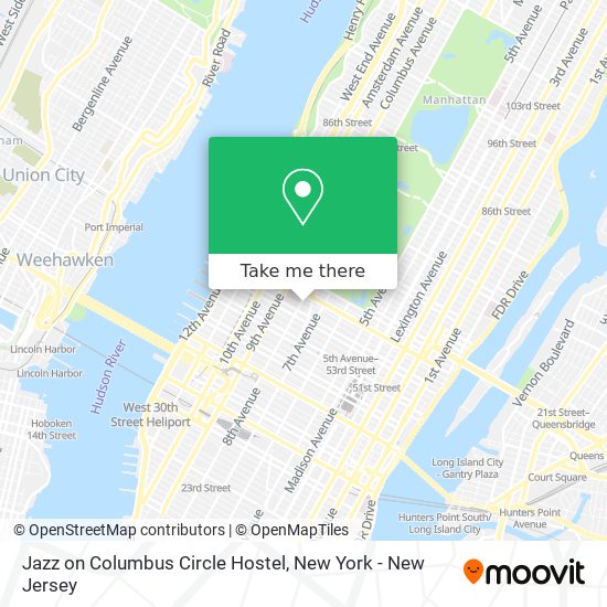 Jazz on Columbus Circle Hostel map