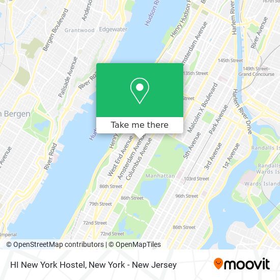 HI New York Hostel map