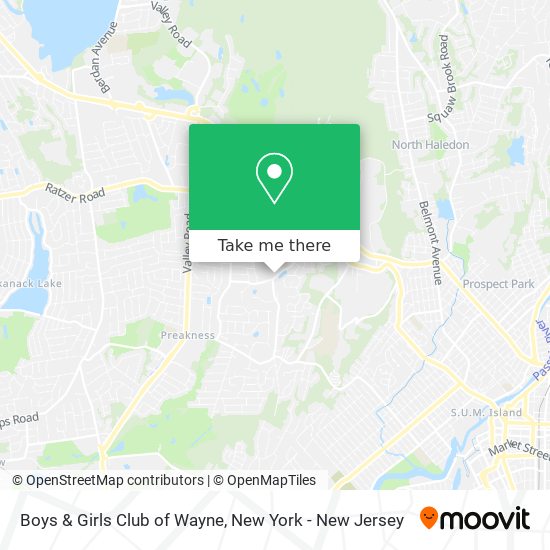 Boys & Girls Club of Wayne map