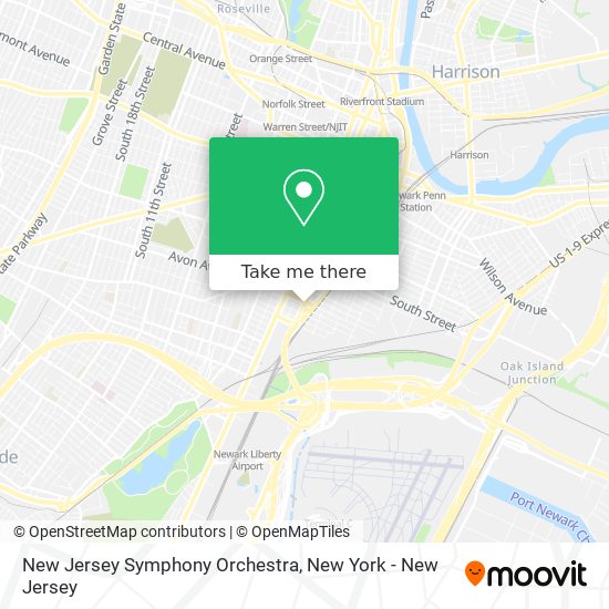 New Jersey Symphony Orchestra map