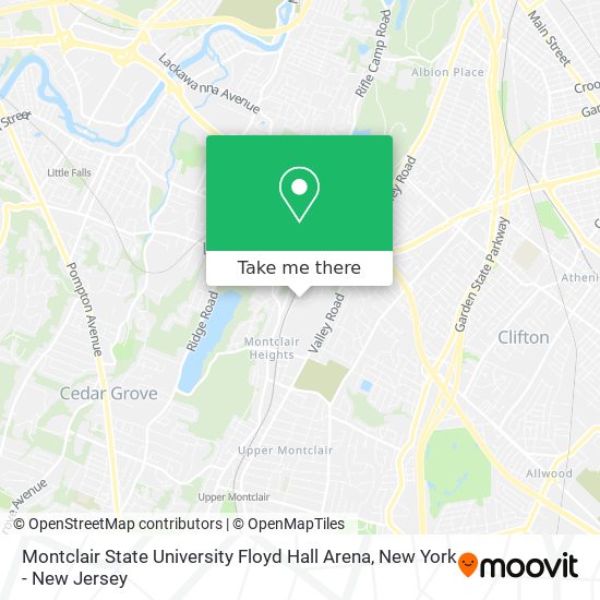 Mapa de Montclair State University  Floyd Hall Arena