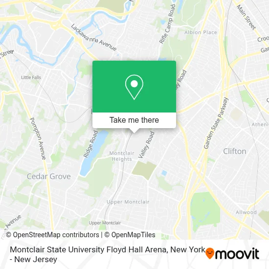 Montclair State University  Floyd Hall Arena map