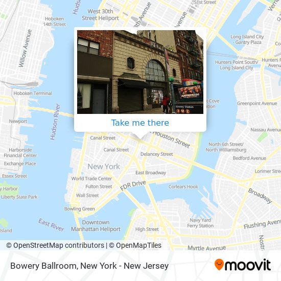 Bowery Ballroom map