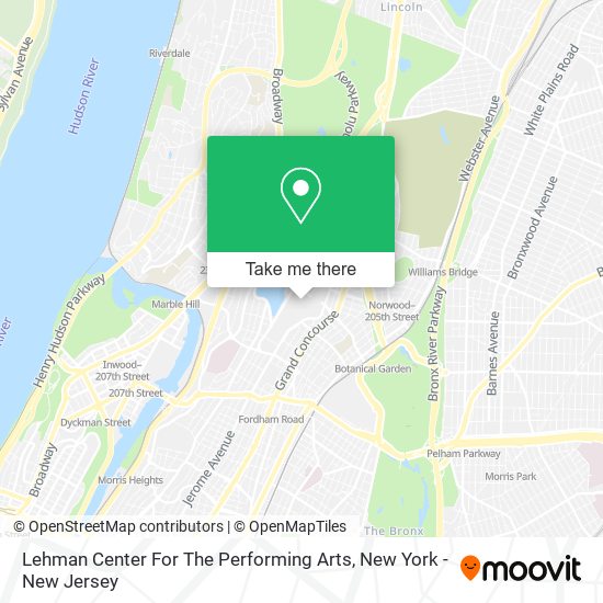 Mapa de Lehman Center For The Performing Arts