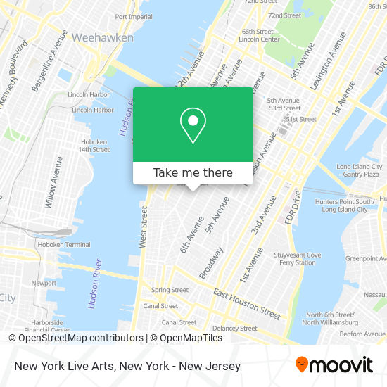 Mapa de New York Live Arts