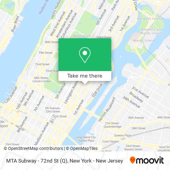 MTA Subway - 72nd St (Q) map