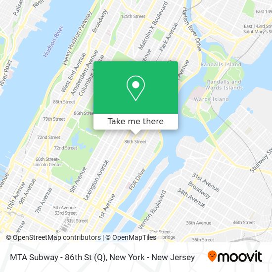 Mapa de MTA Subway - 86th St (Q)