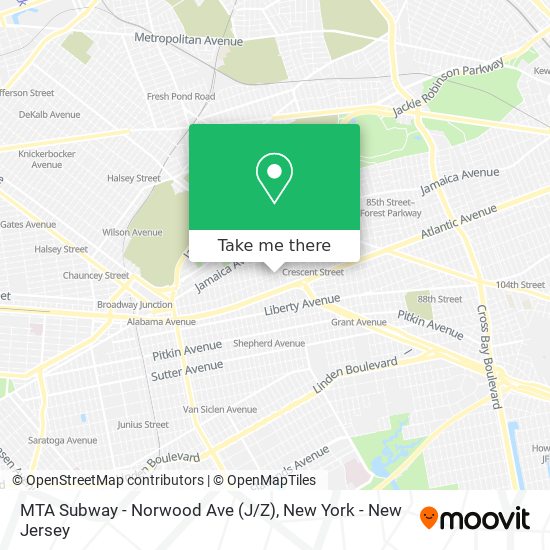 MTA Subway - Norwood Ave (J/Z) map