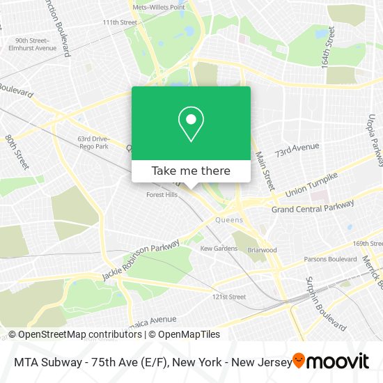 MTA Subway - 75th Ave (E/F) map