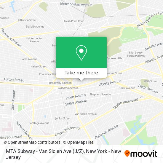 MTA Subway - Van Siclen Ave (J / Z) map