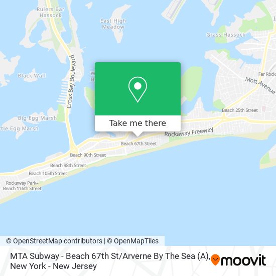 Mapa de MTA Subway - Beach 67th St / Arverne By The Sea