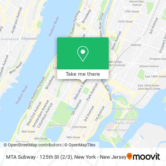 Mapa de MTA Subway - 125th St (2/3)