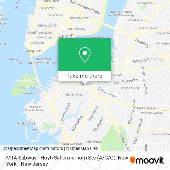 Mapa de MTA Subway - Hoyt / Schermerhorn Sts (A / C/G)