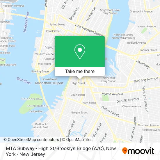 MTA Subway - High St / Brooklyn Bridge (A / C) map