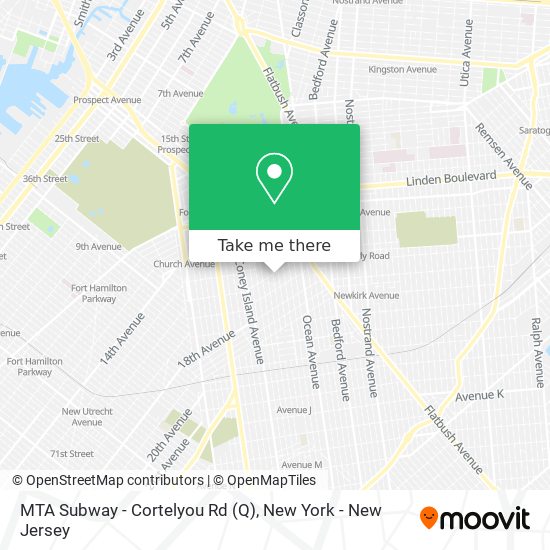 MTA Subway - Cortelyou Rd (Q) map