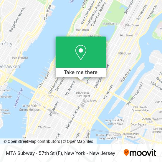 Mapa de MTA Subway - 57th St (F)