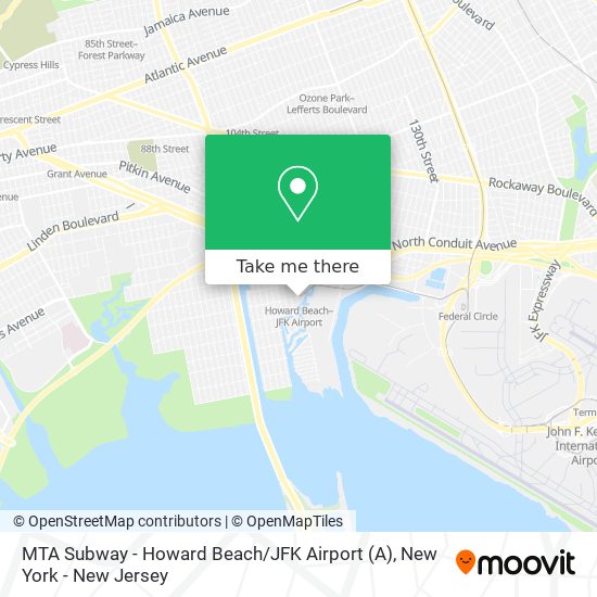 Mapa de MTA Subway - Howard Beach / JFK Airport