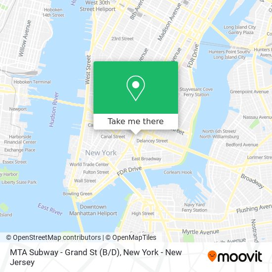 Mapa de MTA Subway - Grand St (B/D)