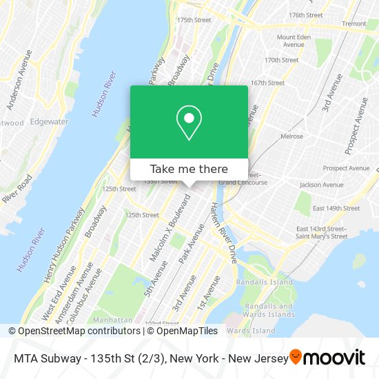 Mapa de MTA Subway - 135th St (2/3)