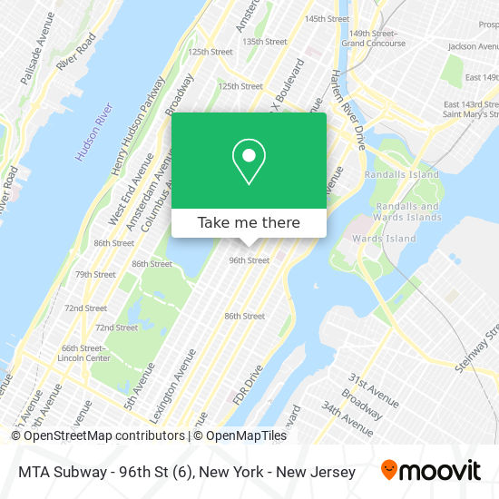 MTA Subway - 96th St map