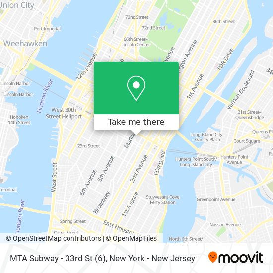 Mapa de MTA Subway - 33rd St (6)
