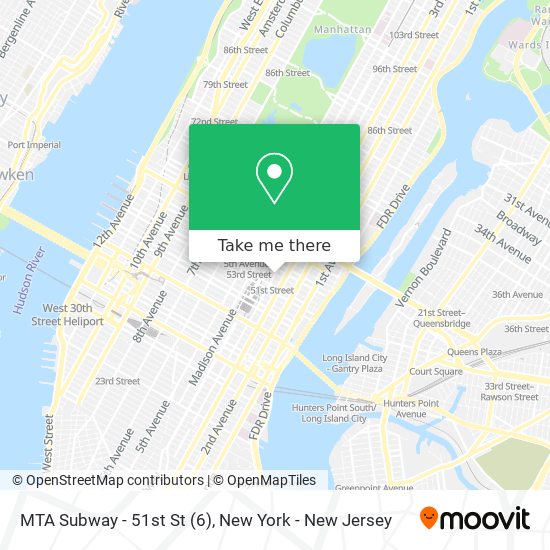 MTA Subway - 51st St (6) map
