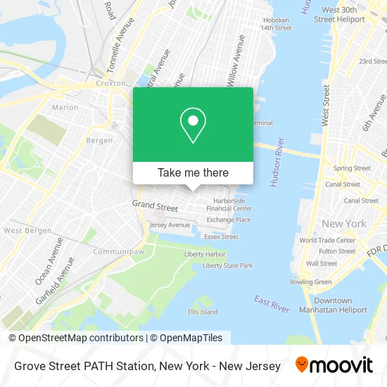 Grove Street PATH Station map