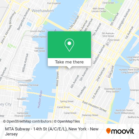 MTA Subway - 14th St (A/C/E/L) map