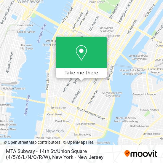 MTA Subway - 14th St / Union Square (4 / 5/6 / L/N / Q/R / W) map