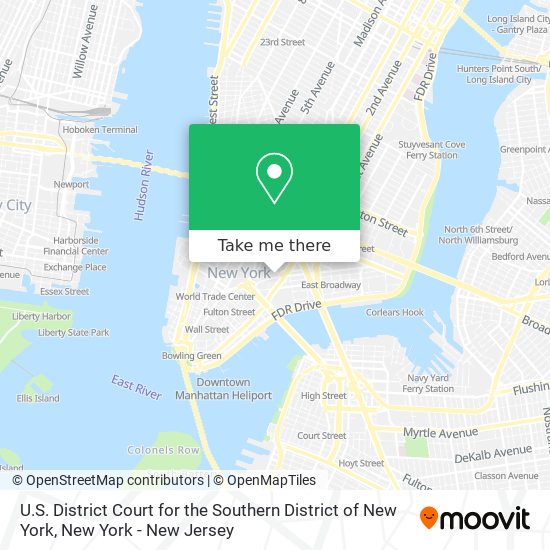 U.S. District Court for the Southern District of New York map
