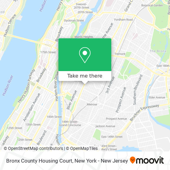 Mapa de Bronx County Housing Court