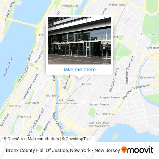 Mapa de Bronx County Hall Of Justice