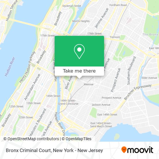 Bronx Criminal Court map