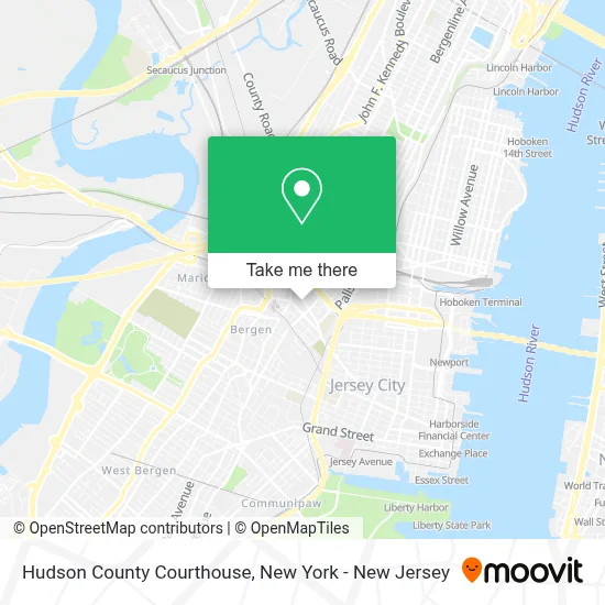 Hudson County Courthouse map