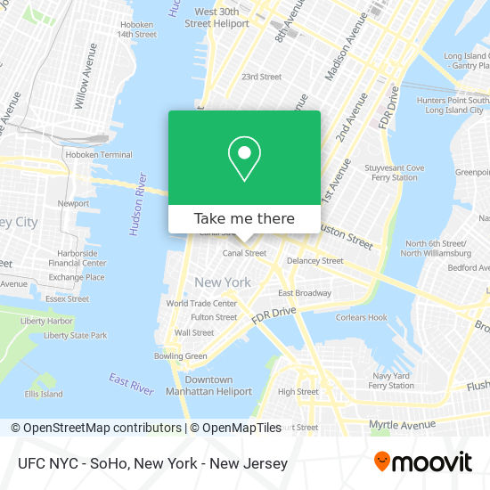 UFC NYC - SoHo map