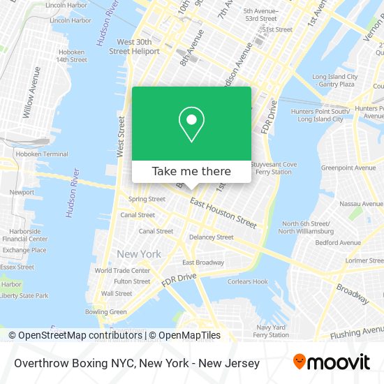 Overthrow Boxing NYC map