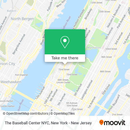 The Baseball Center NYC map