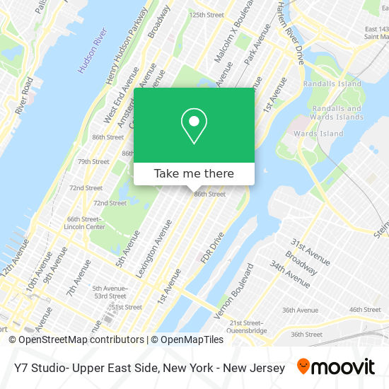 Mapa de Y7 Studio- Upper East Side
