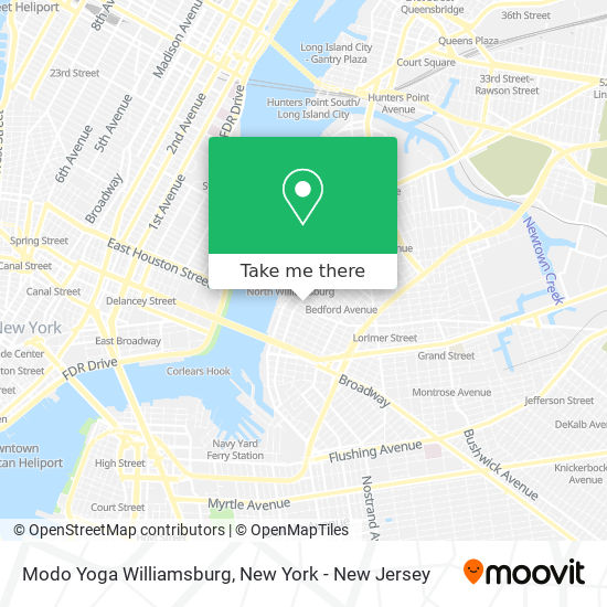 Modo Yoga Williamsburg map