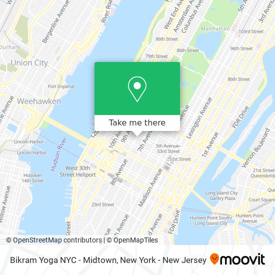 Bikram Yoga NYC - Midtown map