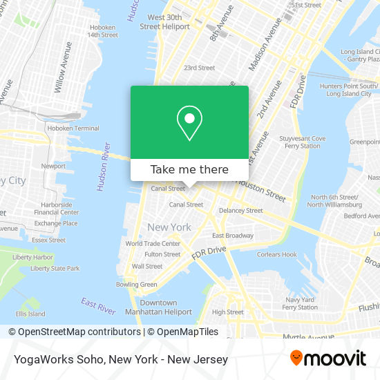 Mapa de YogaWorks Soho