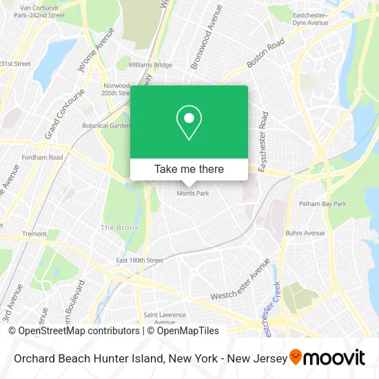 Orchard Beach Hunter Island map